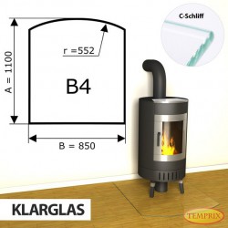 Podstawa kominkowa ze szkła przezroczystego B4