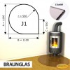 Podstawa kominkowa ze szkła brązowego J1 