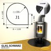 Podstawa kominkowa ze szkła czarnego J1 