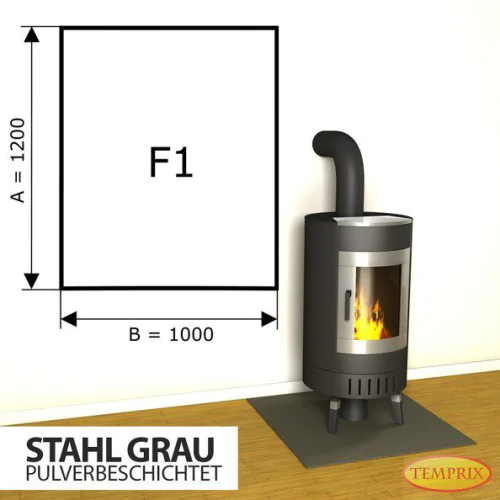 Blacha pod kominek ze stali szarej F1