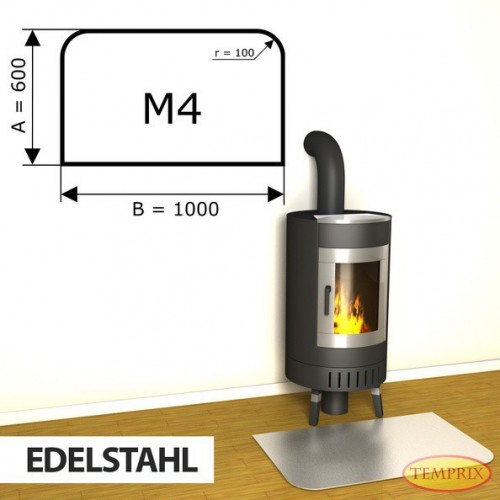 Temprix - Podstawa kominkowa ze stali nierdzewnej M4 