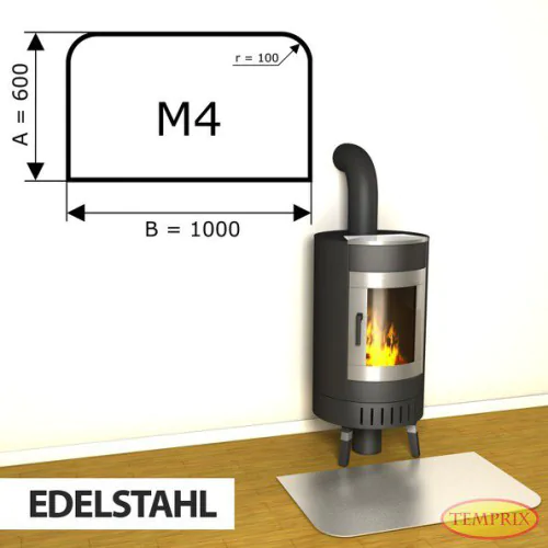 Podstawa kominkowa ze stali nierdzewnej M4