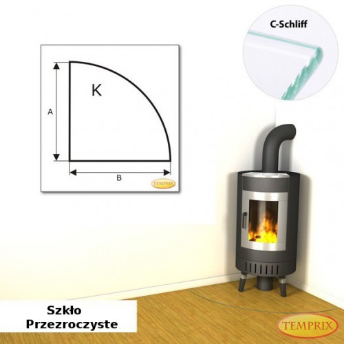 Temprix - Podstawa pod kominek ze szkla przezroczystego KS1 