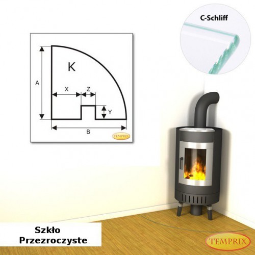 Temprix - Podstawa pod kominek ze szkla przezroczystego KS2 