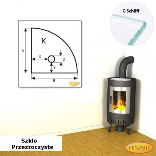 Temprix - Podstawa pod kominek ze szkla przezroczystego KS4 