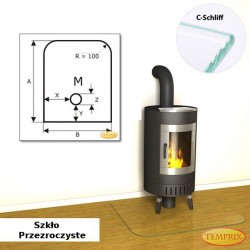 Podstawa przed kominek ze szkła przezroczystego MS4