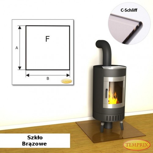 Temprix - Podstawa pod kominek ze szkla brazowego FS1 