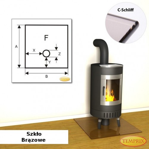 Temprix - Podstawa pod kominek ze szkla brazowego FS4 