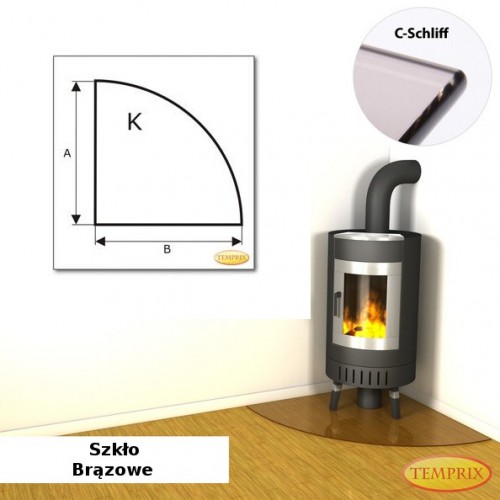 Temprix - Podstawa pod kominek ze szkla brazowego KS1 