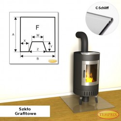 Podstawa pod kominek ze szkła szarego FS6