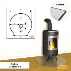 Podstawa pod kominek ze szkła szarego IS4