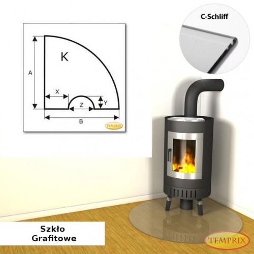 Temprix - Podstawa pod kominek ze szkla szarego KS5 