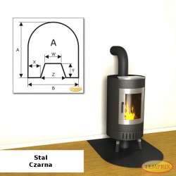 Podstawa pod kominek ze stali czarnej AS6