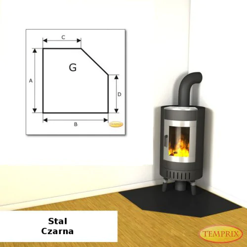 Podstawa pod kominek ze stali czarnej GS1