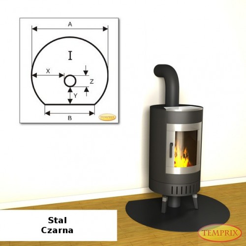 Temprix - Podstawa pod kominek ze stali czarnej IS4 