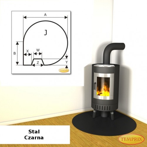 Temprix - Podstawa pod kominek ze stali czarnej JS6 