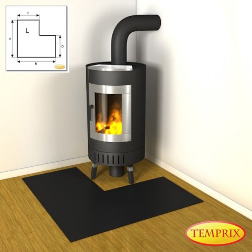 Temprix - Podstawa przed kominek ze stali czarnej LS1 