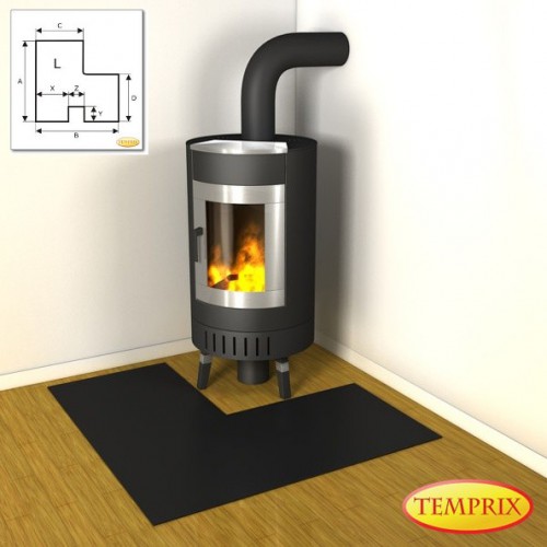 Temprix - Podstawa przed kominek ze stali czarnej LS2 