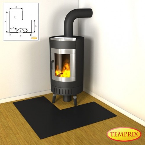 Temprix - Podstawa przed kominek ze stali czarnej LS5 