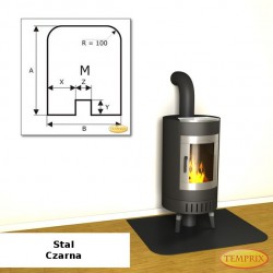 Podstawa przed kominek ze stali czarnej MS2