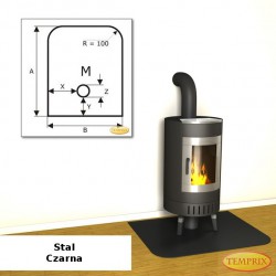 Podstawa przed kominek ze stali czarnej MS4