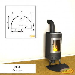 Podstawa przed kominek ze stali czarnej NS2