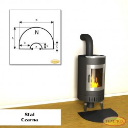 Podstawa przed kominek ze stali czarnej NS5