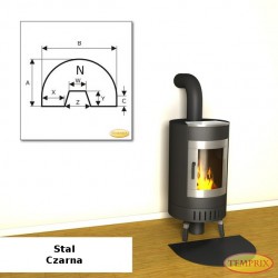 Podstawa przed kominek ze stali czarnej NS6