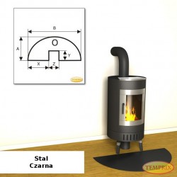 Podstawa przed kominek ze stali czarnej OS2