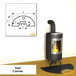 Podstawa przed kominek ze stali czarnej OS6
