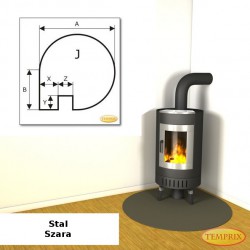 Podstawa pod kominek ze stali szarej JS2