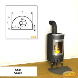Podstawa przed kominek ze stali szarej NS4